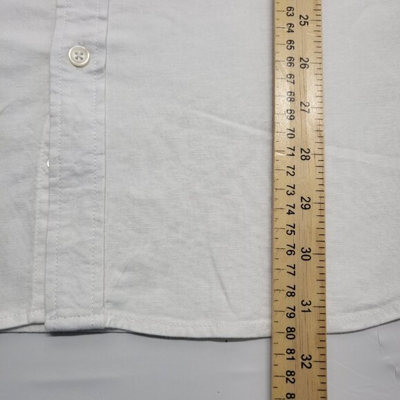Sedyrak Mens Shirt Linen Blend XL Button Up Short Sleeve White Premium NWT - Picture 13 of 13
